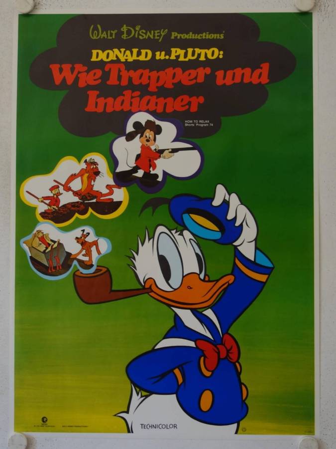 Donald und Pluto - Wie Trapper und Indianer originales deutsches Filmplakat